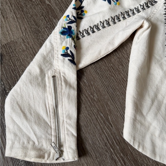 Anthropologie Cream Floral Embroidered Jacket - Picture 8 of 10
